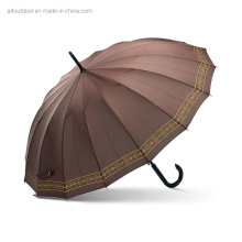 Grey Top Umbrella Unbreakable 23 Inch 16 Ribs Delux Straight Umbrella
